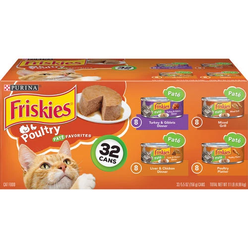 Friskies® Classic Pate Poultry Favorites Wet Cat Food Variety Pack - 32 Count 1 Friskies® Classic Pate Poultry Favorites Wet Cat Food Variety Pack - 32 Count -Schlage Shop 00050000292578 CF GS1 JPEG