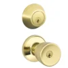Dexter By Schlage Dexter® By Schlage® Byron Bright Brass Entry Door Knob And Single Cylinder Door Deadbolt