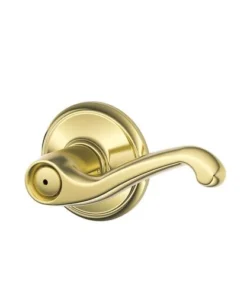 Schlage® Flair Bright Brass Bed & Bath Privacy Door Lever -Schlage Shop 2213466 Schlage P RF