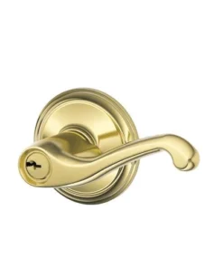 Schlage® Flair Bright Brass Entry Door Lever -Schlage Shop 2213467 Schlage P RF Reupload