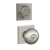 Schlage® Plymouth Satin Nickel Entry Door Knob With Collins Trim And Single Cylinder Door Deadbolt
