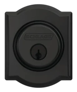 Schlage® Matte Black Single Cylinder Entry Door Deadbolt With Camelot Trim -Schlage Shop 4404627 Ext FV