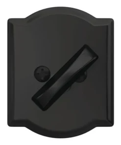 Schlage® Matte Black Single Cylinder Entry Door Deadbolt With Camelot Trim -Schlage Shop 4404627 Int FV