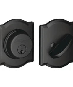 Schlage® Matte Black Single Cylinder Entry Door Deadbolt With Camelot Trim -Schlage Shop 4404627 LS Reload