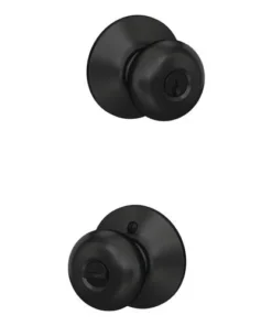 Schlage® Plymouth Matte Black Entry Door Knob -Schlage Shop 4404639 LS