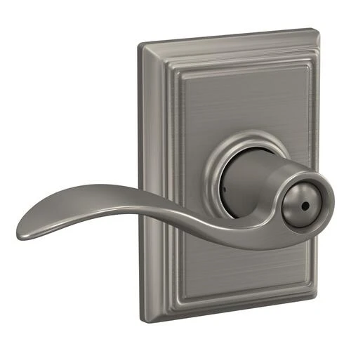 Schlage® Accent Satin Nickel Bed & Bath Privacy Door Lever With Addison Trim 3 Schlage® Accent Satin Nickel Bed & Bath Privacy Door Lever With Addison Trim