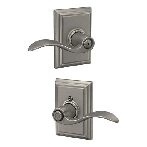Schlage® Accent Satin Nickel Bed & Bath Privacy Door Lever With Addison Trim 7 Schlage® Accent Satin Nickel Bed & Bath Privacy Door Lever With Addison Trim - Image 5