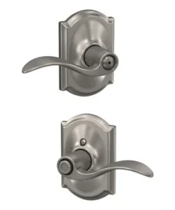 Schlage® Accent Satin Nickel Bed & Bath Privacy Door Lever With Camelot Trim -Schlage Shop 4404643 LS