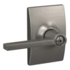 Schlage® Latitude Satin Nickel Bed & Bath Privacy Door Lever With Century Trim 2 Schlage® Latitude Satin Nickel Bed & Bath Privacy Door Lever With Century Trim -Schlage Shop 4404647 Ext LS