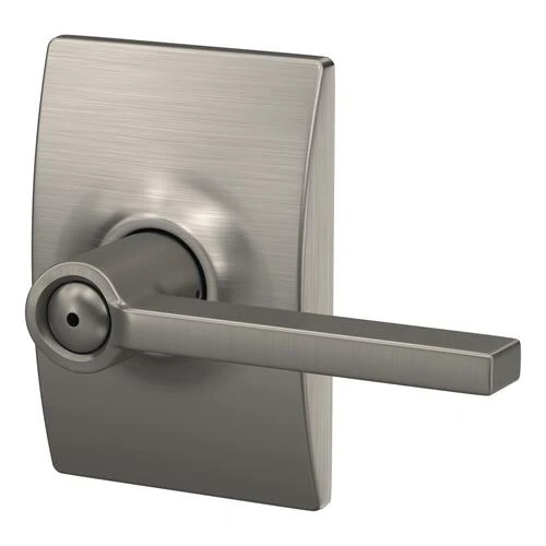 Schlage® Latitude Satin Nickel Bed & Bath Privacy Door Lever With Century Trim 4 Schlage® Latitude Satin Nickel Bed & Bath Privacy Door Lever With Century Trim - Image 2