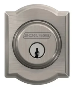 Schlage® Satin Nickel Single Cylinder Entry Door Deadbolt With Camelot Trim -Schlage Shop 4404651 Ext FV
