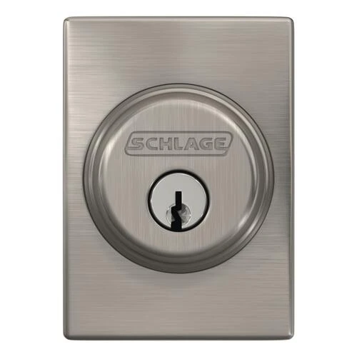 Schlage® Satin Nickel Single Cylinder Entry Door Deadbolt With Century Trim 5 Schlage® Satin Nickel Single Cylinder Entry Door Deadbolt With Century Trim - Image 3