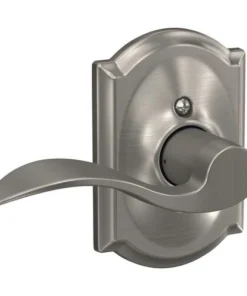 Schlage® Accent Satin Nickel Hall & Closet Passage Door Lever With Camelot Trim -Schlage Shop 4404675 Int LS
