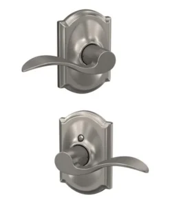Schlage® Accent Satin Nickel Hall & Closet Passage Door Lever With Camelot Trim -Schlage Shop 4404675 LS