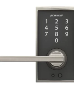 Schlage® Touch™ Latitude Satin Nickel Keyless Entry Door Lever With Century Trim -Schlage Shop 4404685 Ext FV