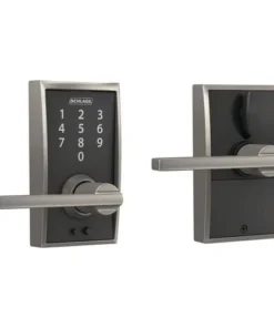 Schlage® Touch™ Latitude Satin Nickel Keyless Entry Door Lever With Century Trim -Schlage Shop 4404685 LS