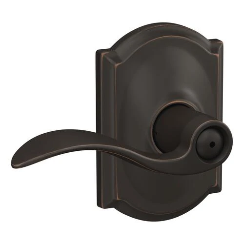 Schlage® Accent Aged Bronze Bed & Bath Privacy Door Lever With Camelot Trim 3 Schlage® Accent Aged Bronze Bed & Bath Privacy Door Lever With Camelot Trim