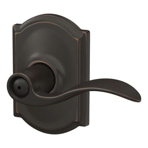Schlage® Accent Aged Bronze Bed & Bath Privacy Door Lever With Camelot Trim 4 Schlage® Accent Aged Bronze Bed & Bath Privacy Door Lever With Camelot Trim - Image 2