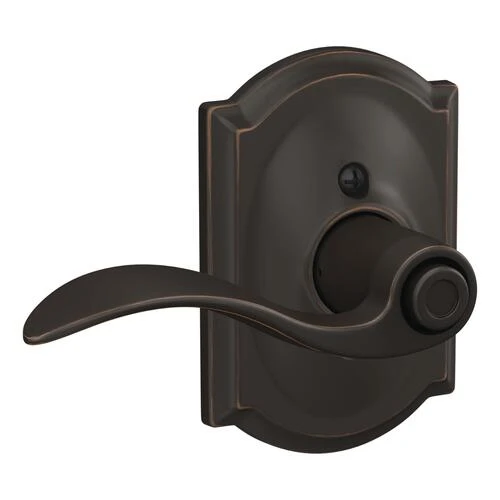 Schlage® Accent Aged Bronze Bed & Bath Privacy Door Lever With Camelot Trim 6 Schlage® Accent Aged Bronze Bed & Bath Privacy Door Lever With Camelot Trim - Image 4