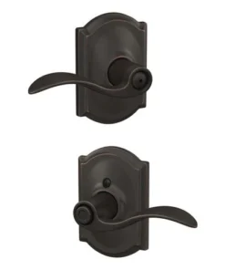 Schlage® Accent Aged Bronze Bed & Bath Privacy Door Lever With Camelot Trim 12 Schlage® Accent Aged Bronze Bed & Bath Privacy Door Lever With Camelot Trim -Schlage Shop 4404688 LS