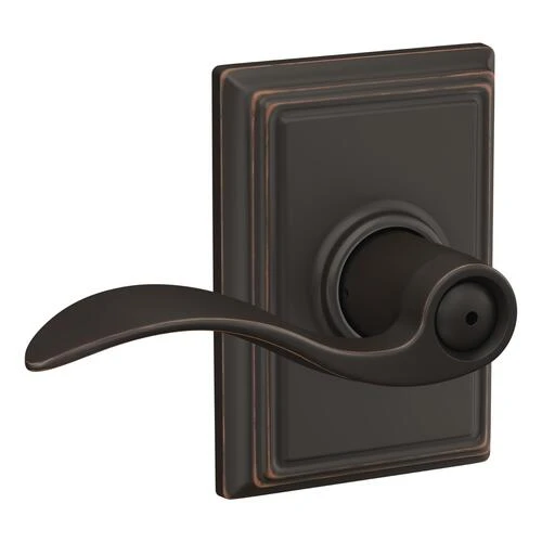 Schlage® Accent Aged Bronze Bed & Bath Privacy Door Lever With Addison Trim 3 Schlage® Accent Aged Bronze Bed & Bath Privacy Door Lever With Addison Trim