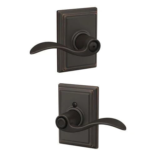 Schlage® Accent Aged Bronze Bed & Bath Privacy Door Lever With Addison Trim 7 Schlage® Accent Aged Bronze Bed & Bath Privacy Door Lever With Addison Trim - Image 5