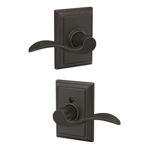 Schlage® Accent Aged Bronze Hall & Closet Passage Door Lever With Addison Trim 7 Schlage® Accent Aged Bronze Hall & Closet Passage Door Lever With Addison Trim - Image 5