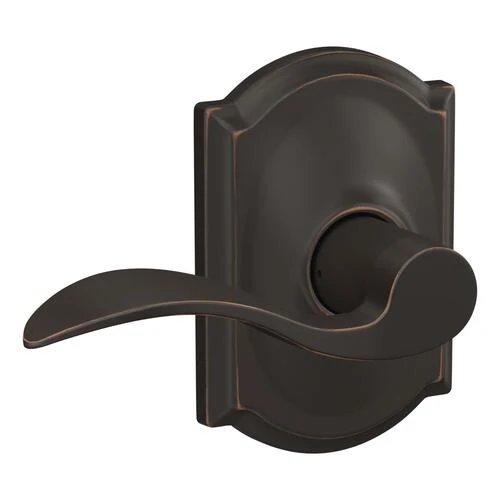 Schlage® Accent Aged Bronze Hall & Closet Passage Lever With Camelot Trim 3 Schlage® Accent Aged Bronze Hall & Closet Passage Lever With Camelot Trim