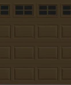 Ideal Door® Traditional 8' X 7' Chocolate Insulated Garage Door With Windows (R-Value 6.3)
