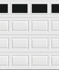 Ideal Door® Traditional 9' X 7' White Insulated Garage Door With Windows (R-Value 6.3)