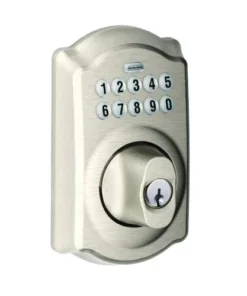 Schlage® Camelot Satin Nickel Electronic Entry Door Deadbolt