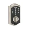 Schlage® Touch™ Camelot Satin Nickel Electronic Keyless Entry Door Deadbolt -Schlage Shop BE375CAM619 SL EXT