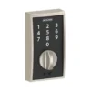 Schlage® Touch™ Satin Nickel Keyless Entry Door Deadbolt With Century Trim -Schlage Shop BE375CEN619 SL EXT