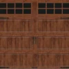 Ideal Door® Designer 9' X 7' Oak Dark Insulated Garage Door With Windows (R-Value 6.5) -Schlage Shop CHL DO SQ24 8x7 v2