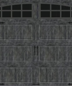 Ideal Door® Designer 8' X 7' Oak Slate Insulated Garage Door With Windows (R-Value 6.5)