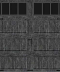 Ideal Door® Designer 8' X 7' Oak Slate Insulated Garage Door With Windows (R-Value 6.5)