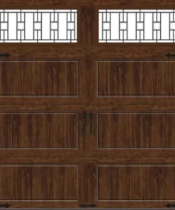 Ideal Door® Designer 8' X 7' Oak Walnut Insulated Garage Door With Windows (R-Value 6.5)