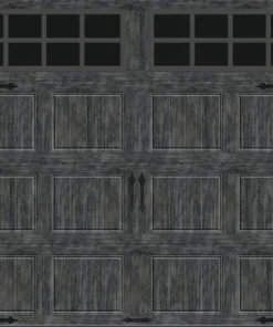 Ideal Door® Designer 8' X 7' Oak Slate Insulated Garage Door With Windows (R-Value 6.5)