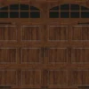 Ideal Door® Designer 8' X 7' Oak Walnut Insulated Garage Door With Windows (R-Value 9) -Schlage Shop CHS WO Arch 2 Insert 8x7 v2