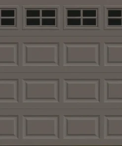 Ideal Door® Traditional 8' X 7' Bronze Insulated Garage Door With Windows (R-Value 18.4)