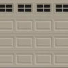 Ideal Door® Traditional 9' X 7' Sandtone Insulated Garage Door With Windows (R-Value 6.5) -Schlage Shop ES ST Stockton 8x7 v2