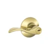 Schlage® Accent Bright Brass Entry Door Lever -Schlage Shop F51ACC505 EXT SL