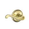 Schlage® Flair Bright Brass Entry Door Lever -Schlage Shop F51FLA505 EXT SL