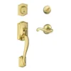 Schlage® Camelot Bright Brass Entry Door Lever Handleset And Single Cylinder Door Deadbolt -Schlage Shop F60CAM505 FLA
