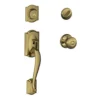 Schlage® Camelot Antique Brass Entry Door Knob Handleset And Single Cylinder Door Deadbolt