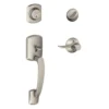 Schlage® Greenwich Satin Nickel Entry Door Lever Handleset And Single Cylinder Door Deadbolt -Schlage Shop F60GRW619 SAC
