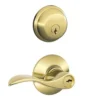 Schlage® Accent Bright Brass Entry Door Lever And Single Cylinder Door Deadbolt 1 Schlage® Accent Bright Brass Entry Door Lever And Single Cylinder Door Deadbolt -Schlage Shop FB50ACC605 EXT SL