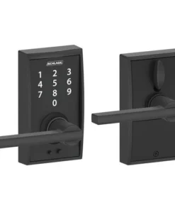 Schlage® Touch™ Latitude Matte Black Keyless Entry Door Lever With Century Trim