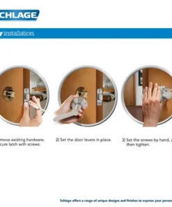 Schlage® Merano Satin Nickel Hall & Closet Passage Door Lever -Schlage Shop How to Install Lever 4