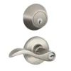 Dexter By Schlage Dexter® By Schlage® Seville Satin Nickel Entry Door Lever And Single Cylinder Door Deadbolt -Schlage Shop JC60 SEV619 EXT SL